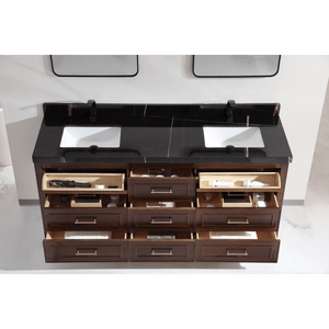 Legion Furniture WK2428-72-EB-WITH BLACK NATURAL TOP 72" EBONY DOUBLE SINK VANITY