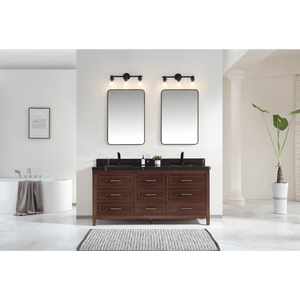 Legion Furniture WK2428-72-EB-WITH BLACK NATURAL TOP 72" EBONY DOUBLE SINK VANITY