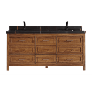 Legion Furniture WK2428-72-EW-WITH BLACK NATURAL TOP 72" EBONY DOUBLE SINK VANITY