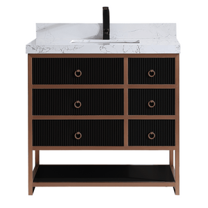 Legion Furniture WK2438-36-BG-WITH WHITE ARTIFICIAL TOP 36" VANITY