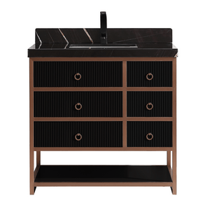 Legion Furniture WK2438-36-BG-WITH BLACK NATURAL TOP 36" VANITY