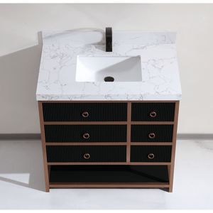 Legion Furniture WK2438-36-BG-WITH WHITE ARTIFICIAL TOP 36" VANITY