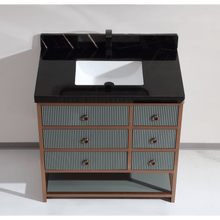 Load image into Gallery viewer, Legion Furniture WK2438-36-PG-WITH BLACK NATURAL TOP 36&quot; VANITY