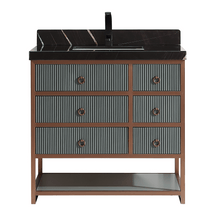 Load image into Gallery viewer, Legion Furniture WK2438-36-PG-WITH BLACK NATURAL TOP 36&quot; VANITY