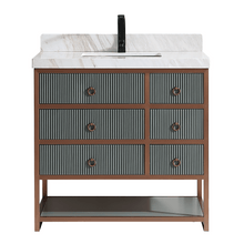 Load image into Gallery viewer, Legion Furniture WK2438-36-PG-WITH WHITE NATURAL TOP 36&quot; VANITY