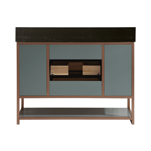 Legion Furniture WK2438-48-PG-WITH BLACK NATURAL TOP 48" VANITY