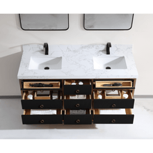 Load image into Gallery viewer, Legion Furniture WK2438-60D-BG-WITH WHITE ARTIFICIAL TOP 60&quot; DOUBLE VANITY