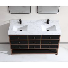 Load image into Gallery viewer, Legion Furniture WK2438-60D-BG-WITH WHITE ARTIFICIAL TOP 60&quot; DOUBLE VANITY