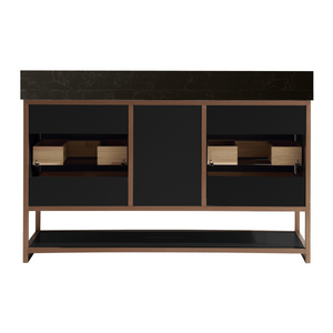 Legion Furniture WK2438-60D-BG-WITH BLACK NATURAL TOP 60" DOUBLE VANITY