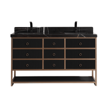 Load image into Gallery viewer, Legion Furniture WK2438-60D-BG-WITH BLACK NATURAL TOP 60&quot; DOUBLE VANITY