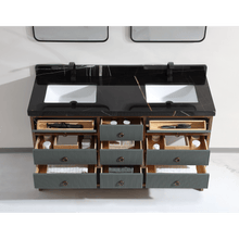 Load image into Gallery viewer, Legion Furniture WK2438-60D-PG-WITH BLACK NATURAL TOP 60&quot; DOUBLE VANITY