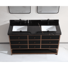 Load image into Gallery viewer, Legion Furniture WK2438-60D-BG-WITH BLACK NATURAL TOP 60&quot; DOUBLE VANITY