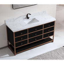 Load image into Gallery viewer, Legion Furniture WK2438-60S-BG-WITH WHITE ARTIFICIAL TOP 60&quot; SINGLE VANITY