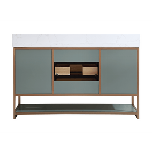 Legion Furniture WK2438-60S-PG-WITH WHITE NATURAL TOP 60" SINGLE VANITY