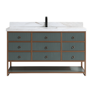 Legion Furniture WK2438-60S-PG-WITH WHITE NATURAL TOP 60" SINGLE VANITY