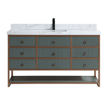 Load image into Gallery viewer, Legion Furniture WK2438-60S-PG-WITH WHITE ARTIFICIAL TOP 60&quot; SINGLE VANITY