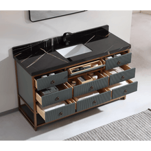 Load image into Gallery viewer, Legion Furniture WK2438-60S-PG-WITH BLACK NATURAL TOP 60&quot; SINGLE VANITY