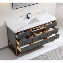 Load image into Gallery viewer, Legion Furniture WK2438-60S-PG-WITH WHITE NATURAL TOP 60&quot; SINGLE VANITY