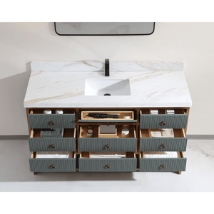 Legion Furniture WK2438-60S-PG-WITH WHITE NATURAL TOP 60" SINGLE VANITY