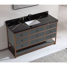 Load image into Gallery viewer, Legion Furniture WK2438-60S-PG-WITH BLACK NATURAL TOP 60&quot; SINGLE VANITY