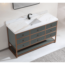 Load image into Gallery viewer, Legion Furniture WK2438-60S-PG-WITH WHITE NATURAL TOP 60&quot; SINGLE VANITY