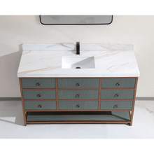 Load image into Gallery viewer, Legion Furniture WK2438-60S-PG-WITH WHITE NATURAL TOP 60&quot; SINGLE VANITY