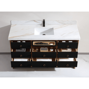 Legion Furniture WK2438-60S-BG-WITH WHITE NATURAL TOP 60" SINGLE VANITY