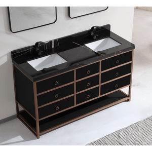 Legion Furniture WK2438-72-BG-WITH BLACK NATURAL TOP 72" DOUBLE VANITY