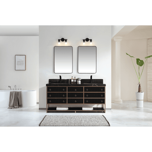 Legion Furniture WK2438-84-BG-WITH BLACK NATURAL TOP 84" DOUBLE VANITY