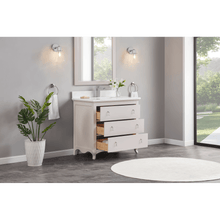 Load image into Gallery viewer, Legion Furniture WS2512-36-DW 36&quot; DREAMY WHITE FINISH SOLID WOOD SINK VANITY WITH 1&quot; ARTIFICIAL STONE TOP