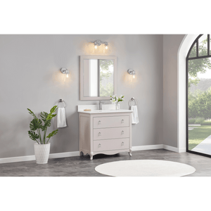 Legion Furniture WS2512-36-DW 36" DREAMY WHITE FINISH SOLID WOOD SINK VANITY WITH 1" ARTIFICIAL STONE TOP