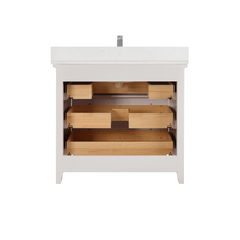 Load image into Gallery viewer, Legion Furniture WS2512-36-DW 36&quot; DREAMY WHITE FINISH SOLID WOOD SINK VANITY WITH 1&quot; ARTIFICIAL STONE TOP