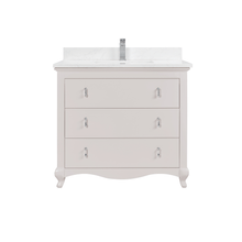 Load image into Gallery viewer, Legion Furniture WS2512-36-DW 36&quot; DREAMY WHITE FINISH SOLID WOOD SINK VANITY WITH 1&quot; ARTIFICIAL STONE TOP