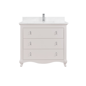 Legion Furniture WS2512-36-DW 36" DREAMY WHITE FINISH SOLID WOOD SINK VANITY WITH 1" ARTIFICIAL STONE TOP