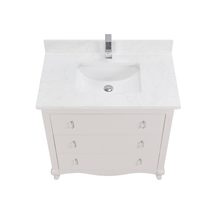 Load image into Gallery viewer, Legion Furniture WS2512-36-DW 36&quot; DREAMY WHITE FINISH SOLID WOOD SINK VANITY WITH 1&quot; ARTIFICIAL STONE TOP