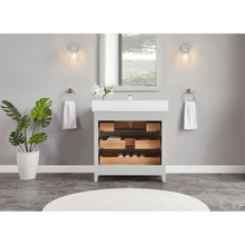 Load image into Gallery viewer, Legion Furniture WS2512-36-SS 36&quot; SILVER STRAND FINISH SOLID WOOD SINK VANITY WITH 1&quot; ARTIFICIAL STONE TOP