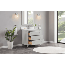 Load image into Gallery viewer, Legion Furniture WS2512-36-SS 36&quot; SILVER STRAND FINISH SOLID WOOD SINK VANITY WITH 1&quot; ARTIFICIAL STONE TOP