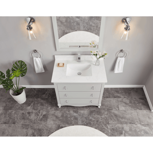 Legion Furniture WS2512-36-SS 36" SILVER STRAND FINISH SOLID WOOD SINK VANITY WITH 1" ARTIFICIAL STONE TOP