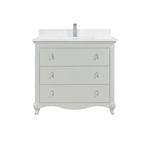 Legion Furniture WS2512-36-SS 36" SILVER STRAND FINISH SOLID WOOD SINK VANITY WITH 1" ARTIFICIAL STONE TOP