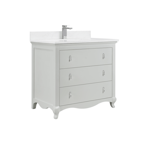 Legion Furniture WS2512-36-SS 36" SILVER STRAND FINISH SOLID WOOD SINK VANITY WITH 1" ARTIFICIAL STONE TOP