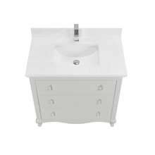 Load image into Gallery viewer, Legion Furniture WS2512-36-SS 36&quot; SILVER STRAND FINISH SOLID WOOD SINK VANITY WITH 1&quot; ARTIFICIAL STONE TOP