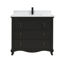 Load image into Gallery viewer, Legion Furniture WS2512-36-TB 36&quot; TRICORN BLACK FINISH SOLID WOOD SINK VANITY WITH 1&quot; ARTIFICIAL STONE TOP