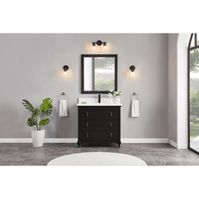 Load image into Gallery viewer, Legion Furniture WS2512-36-TB 36&quot; TRICORN BLACK FINISH SOLID WOOD SINK VANITY WITH 1&quot; ARTIFICIAL STONE TOP