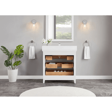 Load image into Gallery viewer, Legion Furniture WS2512-36-W 36&quot; WHITE FINISH SOLID WOOD SINK VANITY WITH 1&quot; ARTIFICIAL STONE TOP