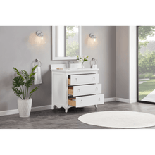 Load image into Gallery viewer, Legion Furniture WS2512-36-W 36&quot; WHITE FINISH SOLID WOOD SINK VANITY WITH 1&quot; ARTIFICIAL STONE TOP