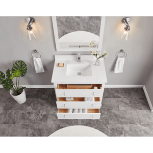 Legion Furniture WS2512-36-W 36" WHITE FINISH SOLID WOOD SINK VANITY WITH 1" ARTIFICIAL STONE TOP