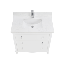 Load image into Gallery viewer, Legion Furniture WS2512-36-W 36&quot; WHITE FINISH SOLID WOOD SINK VANITY WITH 1&quot; ARTIFICIAL STONE TOP