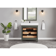 Load image into Gallery viewer, Legion Furniture WS2512-36-PG 36&quot; PEWTER GREEN FINISH SOLID WOOD SINK VANITY  WITH 1&#39; ARTIFICIAL STONE TOP