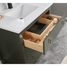 Load image into Gallery viewer, Legion Furniture WS2512-36-PG 36&quot; PEWTER GREEN FINISH SOLID WOOD SINK VANITY  WITH 1&#39; ARTIFICIAL STONE TOP