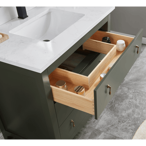 Legion Furniture WS2512-36-PG 36" PEWTER GREEN FINISH SOLID WOOD SINK VANITY  WITH 1' ARTIFICIAL STONE TOP